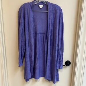 J Jill Universal Thread Lavender Open Cardigan